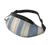 Bauchtasche für Herren und Damen, modisch, zum Laufen, wasserdicht, Crossbody-Tasche mit verstellbarem Gurt, Sporttasche für Reisen, Geldbörse, Blau / Beige