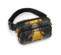 Bauchtasche für Herren und Damen, niedliches Tier im Regenmantel, Gürteltasche, leichte Gürteltasche, voll bedruckt, mit verstellbarem Gurt, für Laufen, Wandern, Reisen, Stil, 20 x 13 cm, Stil:,