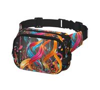Bauchtasche für Herren und Damen, Umhängetasche, bunte Musiknoten, Gürteltasche mit verstellbarem Riemen, Hüfttasche