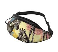 Bauchtasche für Herren und Damen, Umhängetasche, Giraffe und Zebra, Gürteltasche mit verstellbarem Riemen, Hüfttasche, Schwarz, Einheitsgröße, Schwarz , Einheitsgröße