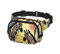 Bauchtasche für Herren und Damen, Umhängetasche, Giraffe und Zebra, Gürteltasche mit verstellbarem Riemen, Hüfttasche, Schwarz, Einheitsgröße, Schwarz , Einheitsgröße