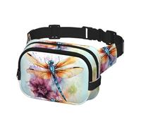 Bauchtasche für Herren und Damen, Umhängetasche, Libelle, Aquarellmalerei, Gürteltasche mit verstellbarem Riemen, Hüfttasche