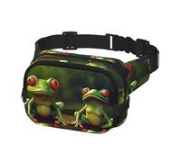Bauchtasche für Herren und Damen, Umhängetasche, lustige grüne Frösche, Gürteltasche mit verstellbarem Riemen, Hüfttasche