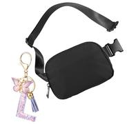 Bauchtasche Herren und Damen Stylische Gürteltasche Klein Hüfttasche Sport Bum Hip Bag Waist Unisex Fanny Pack Buchstabe Schlüsselanhänger mit Anfangsbuchstaben(Klein Bauchtasche-L)