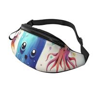 Bauchtasche, Hüfttasche, verstellbar, bunt, Tintenfisch, Oktopus, Crossbody-Tasche, Gürteltasche für Damen und Herren