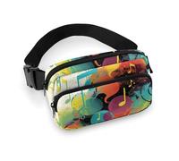 Bauchtasche mit abstraktem Musik-Thema, für Damen und Herren, Crossbody-Tasche, große Brusttasche mit verstellbarem Riemen für Outdoor, Workout, Reisen, Freizeit, Laufen, abstraktes Musik-Thema, 20 x