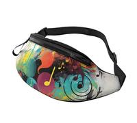 Bauchtasche mit abstraktem Musikthema, für Herren und Damen, leicht, verstellbar, modische Hüfttasche für Reisen, Wandern, Laufen