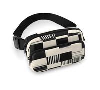 Bauchtasche mit abstraktem schwarz-weißem Aufdruck, Umhängetasche für Damen, modische Gürteltasche