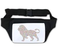 Bauchtasche mit abstraktem wildem Löwen-Kunstkreis, bunt, Weiß