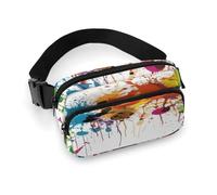 Bauchtasche mit abstrakten Farbspritzern, leichte Gürteltasche mit verstellbarem Riemen, Hüfttasche für Laufen, Reisen