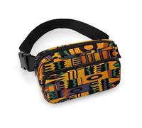 Bauchtasche mit afrikanischem Ethno-Muster, bedruckt, Hüfttasche, leichte Gürteltasche für Reisen, Sport, Wandern, Laufen, afrikanisches Ethno-Muster, 20 x 13 cm, Afrikanisches Ethno-Muster, 7.9 X 5.1