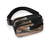 Bauchtasche mit afrikanischem Leopard auf Felsen, bedruckt, Bauchtasche für Workout, Reisen, Freizeit, Laufen, Wandern, Radfahren, afrikanischer Leopard auf Rock, 20 x 13 cm, Afrikanischer Leopard auf