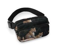 Bauchtasche mit afrikanischem Leopard auf Felsen, für Damen und Herren, Crossbody-Tasche, große Brusttasche mit verstellbarem Riemen für Outdoor, Workout, Reisen, Freizeit, Laufen, afrikanischer