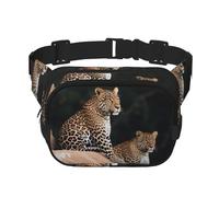 Bauchtasche mit afrikanischem Leopard auf Felsen, verstellbar, große Hüfttasche, Reisegürteltasche, Unisex, Bauchtasche