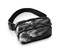 Bauchtasche mit afrikanischem Löwen, schwarz und weiß, bedruckt, Bauchtasche für Workout, Reisen, Freizeit, Laufen, Wandern, Radfahren, afrikanischer Löwe, schwarz und weiß, 20 x 13 cm, Afrikanischer