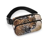 Bauchtasche mit afrikanischem Tier-Leopardenmuster, für Damen und Herren, Umhängetasche, große Brusttasche mit verstellbarem Gurt für Outdoor, Workout, Reisen, Freizeit, Laufen, afrikanischer