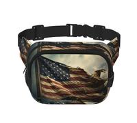 Bauchtasche mit alter Flagge, für Damen und Herren, mit verstellbarem Gurt, für Reisen, Wandern, Radfahren
