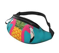 Bauchtasche mit Ananas-Flamingo-Motiv für Herren und Damen, wasserdicht, Sport-Hüfttasche, modische Gürteltasche, Umhängetasche, Hüfttasche mit verstellbarem Riemen, große Schultertasche, Geldbörse