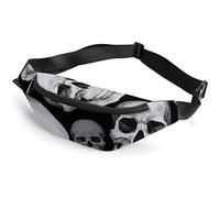 Bauchtasche mit Aquarell-Erdbeer-Motiv, für Erwachsene und Kinder, Sporttasche für Herren und Damen, Wasserfarben-Totenkopf-Muster, Einheitsgröße