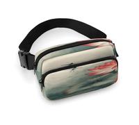 Bauchtasche mit Blumen- und Libellen-Druck, Hüfttasche, leichte Gürteltasche für Reisen, Sport, Wandern, Laufen, Blume und Libelle, 20 x 13 cm, Blume und Libelle, 7.9 X 5.1 in