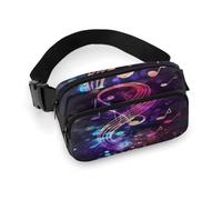 Bauchtasche mit buntem Galaxie-Musiknoten-Druck, Bauchtasche für Workout, Reisen, Freizeit, Laufen, Wandern, Radfahren, bunte Galaxie-Musiknote, 20 x 13 cm, Bunte Galaxie-Musiknoten, 7.9 X 5.1 in
