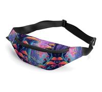 Bauchtasche mit buntem Pilzbild, Bauchtasche für Damen, Herren, Bauchtasche, Bauchtasche, Bauchtasche, Herren, Laufgürtel, kleine Bauchtaschen für Damen, Stil, 36 x 15 cm, Stil:, 36*15cm