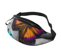Bauchtasche mit buntem Schmetterlingsstein, für Herren und Damen, modisch, zum Laufen, wasserdicht, Crossbody-Tasche, Überall, Gürteltasche mit verstellbarem Riemen, Sport-Hüfttasche für Reisen
