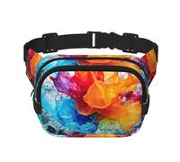 Bauchtasche mit buntem Spritzer-Druck, für Damen und Herren, mit verstellbarem Gurt, für Reisen, Wandern, Radfahren
