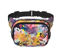 Bauchtasche mit bunten abstrakten Blumen, verstellbare Umhängetasche, große Hüfttasche, Reisegürteltasche, Unisex, Bauchtasche