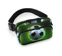 Bauchtasche mit coolem Fußballdruck, für Damen und Herren, große Brusttasche mit verstellbarem Riemen für Outdoor, Workout, Reisen, Freizeit, Laufen, cooler Fußball, 20 x 13 cm, Cooler Fußball,