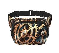 Bauchtasche mit coolem Steampunk-Getriebeaufdruck, für Damen und Herren, mit verstellbarem Gurt, für Reisen, Wandern, Radfahren