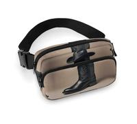 Bauchtasche mit Cowboy-Hut und Westernstiefeln, bedruckt, Hüfttasche, leichte Gürteltasche für Reisen, Sport, Wandern, Laufen, Cowboy, schwarzer Hut, Westernstiefel, 20 x 13 cm, Cowboy Black Hat