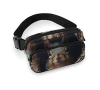 Bauchtasche mit Eichhörnchen im Baumloch, modische Bauchtasche mit verstellbarem Gurt, für Outdoor-Workout, Radfahren, Uni, weiß, 20 x 13 cm, Hüfttasche, weiß, 20x13cm, Hüfttasche