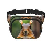 Bauchtasche mit Eichhörnchen-Motiv, mit verstellbarem Riemen, quadratisch, doppellagig, Unisex, überall