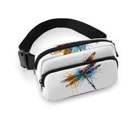 Bauchtasche mit Farbspritzer, Libellen-Druck, Hüfttasche, leichte Gürteltasche für Reisen, Sport, Wandern, Laufen, Farbspritzer, Libelle, 20 x 13 cm, Paint Splash Libelle, 7.9 X 5.1 in
