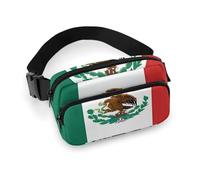Bauchtasche mit Flagge von Mexiko, bedruckt, Bauchtasche für Workout, Reisen, Freizeit, Laufen, Wandern, Radfahren, Flagge von Mexiko, 20 x 13 cm, Flagge Mexikos, 7.9 X 5.1 in