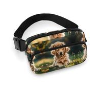 Bauchtasche mit Golden Retriever-Motiv, bedruckt, Hüfttasche, leichte Gürteltasche für Reisen, Sport, Wandern, Laufen, Golden Retriever, 20 x 13 cm, Golden Retrievers, 7.9 X 5.1 in