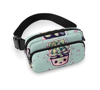 Bauchtasche mit lächelnden Sukkulenten, bedruckt, für Damen und Herren, Umhängetasche, große Brusttasche mit verstellbarem Gurt, für Outdoor, Workout, Reisen, lässiges Laufen, lächelnde Sukkulenten,