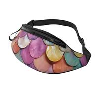 Bauchtasche mit Meerjungfrauenschuppen-Hintergrund für Herren und Damen, wasserdicht, Sport-Hüfttasche, modische Gürteltasche, Umhängetasche, Hüfttasche mit verstellbarem Riemen, große Schultertasche