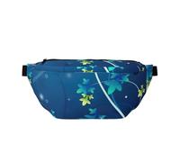 Bauchtasche mit Mini-Blumen-Wirbel-Druck, lässig, leicht, Crossbody-Hüfttasche mit verstellbarem Riemen, Blau
