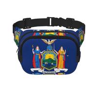 Bauchtasche mit New Yorker Staatsflagge, mit verstellbarem Riemen, quadratisch, doppellagig, Unisex, überall