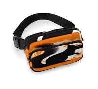 Bauchtasche mit niedlichem Eichhörnchen-Silhouette, mit verstellbarem Riemen, modische Hüfttasche für Outdoor-Sport, Wandern, weiß, 20 x 13 cm, voll bedruckte Hüfttasche