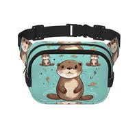 Bauchtasche mit niedlichem Ottermotiv, wasserdicht, verstellbar, modisch, lässig, Crossbody-Tasche, Bauchtasche für Laufen, Workout, Wandern, Reisen, Schwarz, Einheitsgröße, Schwarz , Einheitsgröße