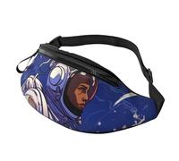 Bauchtasche mit schwarzem Astronauten auf blauem Hintergrund, für Herren und Damen, wasserdicht, Sport, modische Gürteltasche, Umhängetasche, Hüfttasche mit verstellbarem Riemen, große Schultertasche