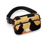 Bauchtasche mit Tier-Hühnern, bedruckt, für Damen und Herren, Umhängetasche, große Brusttasche mit verstellbarem Gurt für Outdoor, Workout, Reisen, Freizeit, Laufen, Tierhühner, 20 x 13 cm,