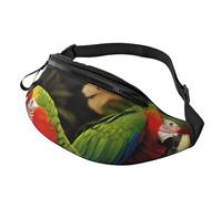 Bauchtasche mit tropischem Papageienmotiv für Herren und Damen, wasserdicht, Sport, modische Gürteltasche, Crossbody-Tasche, Hüfttasche mit verstellbarem Riemen, große Schultertasche, Geldbörse für