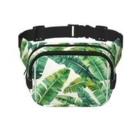 Bauchtasche mit tropischen Bananenpalmenblättern, für Damen und Herren, mit verstellbarem Gurt, für Reisen, Wandern, Radfahren
