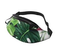 Bauchtasche mit tropischen Blättern für Herren und Damen, modisch, zum Laufen, wasserdicht, Crossbody-Tasche mit verstellbarem Riemen, Sport-Hüfttasche für Reisen