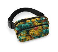 Bauchtasche mit tropischen bunten Blättern, für Damen, modische Gürteltasche