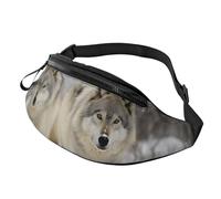 Bauchtasche mit zwei Wölfen, die im Schnee spazieren gehen, wasserdichte Sport-Hüfttasche, modische Gürteltasche, Umhängetasche, Hüfttasche mit verstellbarem Riemen, große Schultertasche, Geldbörse